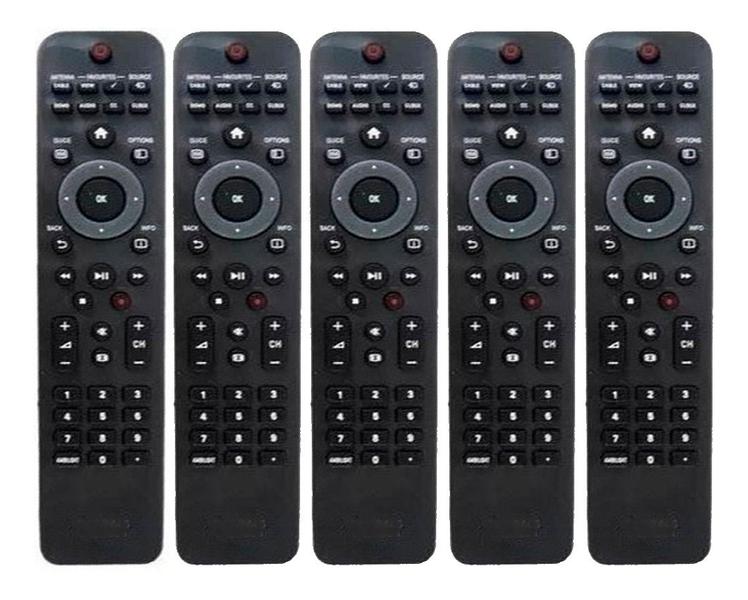 Imagem de Kit 5 Controle Compatível Com Tv Philips 32pfl5604d/78