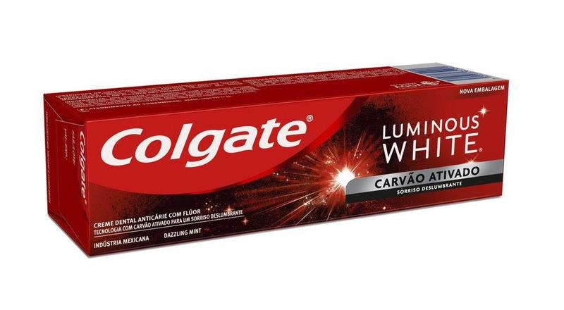 Imagem de Kit 5 Creme Dental Colgate Luminous White Carvão Ativado 70g