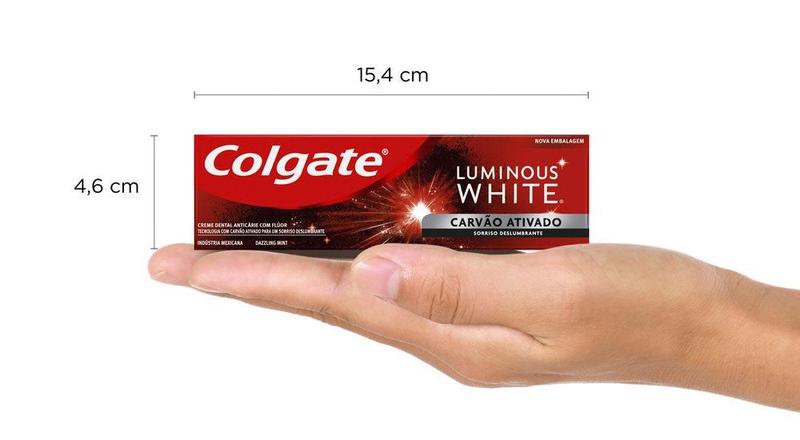 Imagem de Kit 5 Creme Dental Colgate Luminous White Carvão Ativado 70g