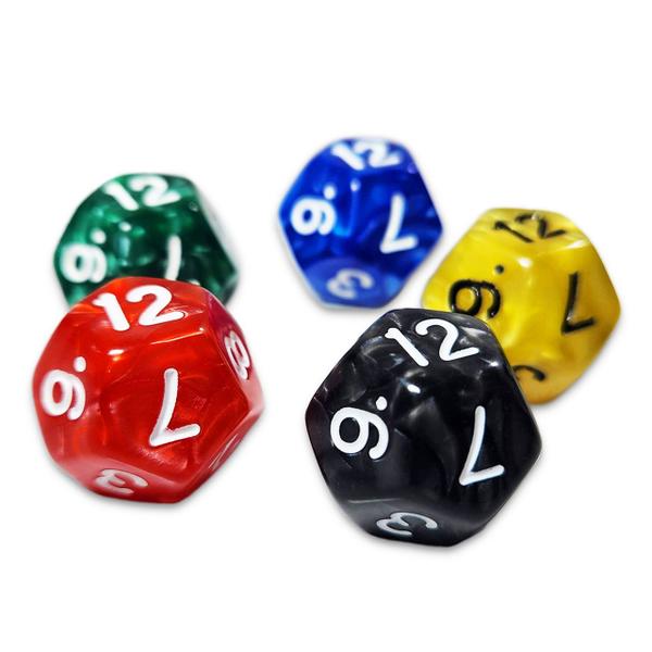 Imagem de Kit 5 Dados D12 Marmorizados  - RPG