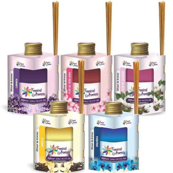 Imagem de Kit 5 Difusor Aromatizante 250ml Aromatizador de Ambiente