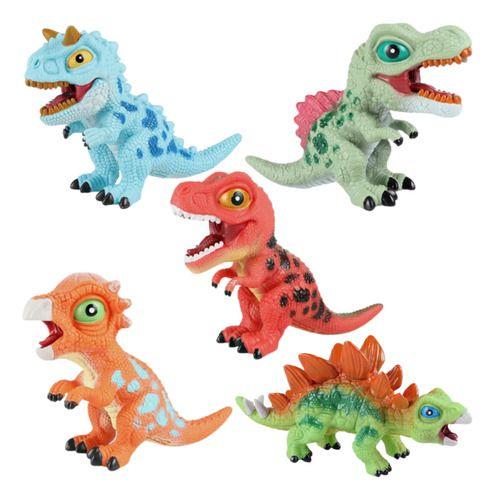 Imagem de Kit 5 Dinossauros Brinquedo Boneco Tiranossauro Rex Vinil