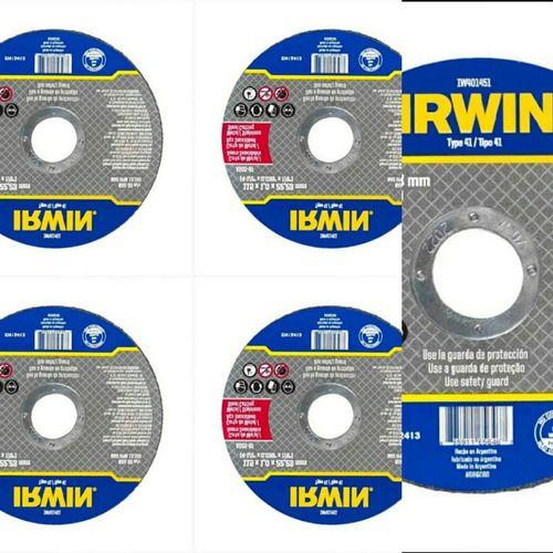 Imagem de Kit 5 Disco Abrasivo Corte Fino 115mm 4.1/2x1mm Irwin 401451