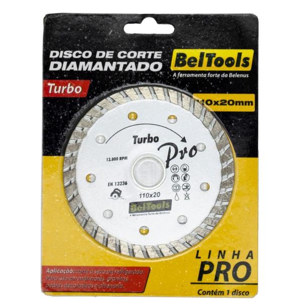 Imagem de Kit 5 Disco Diamantado Turbo 110 x 20mm Beltools