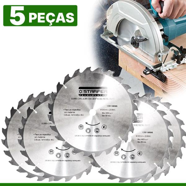 Imagem de Kit 5 Disco Serra Circular Widea Madeira 24 Dentes 7.1/4 Disco de Corte 180mm