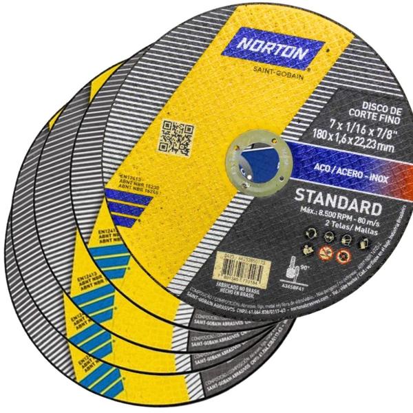 Imagem de KIT 5 Discos De Corte Standard 180X1.6X2 Norton