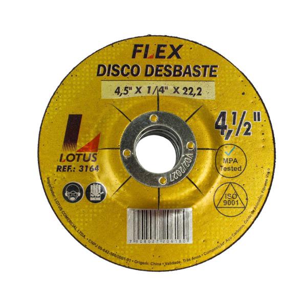 Imagem de Kit 5 Discos Desbaste 4.1/2 115mm Ferro Metal Lotus Flex alto rendimento