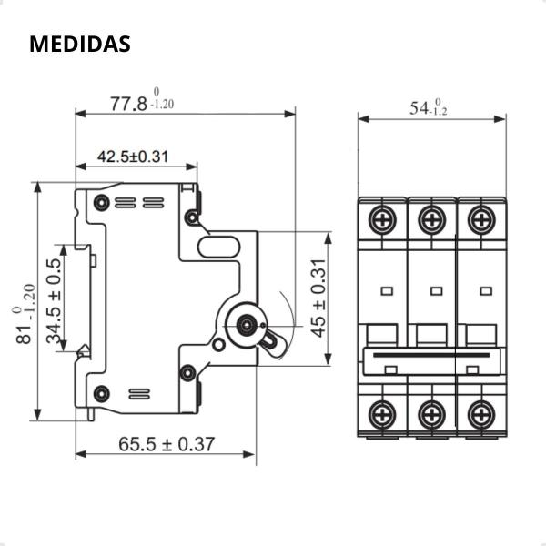 Imagem de Kit 5 Disjuntor Tripolar 3 Polos 16A 3kA Curva C Tramontina