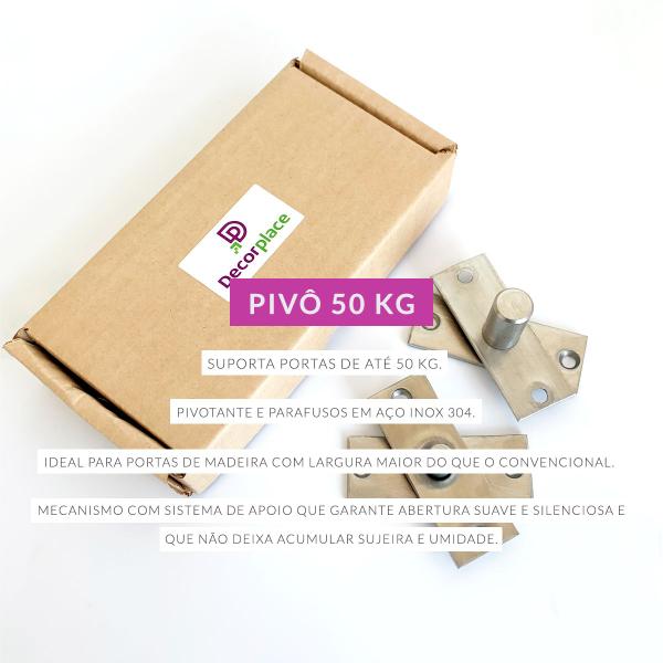 Imagem de Kit 5 Dobradiças Pivotantes Porta Até 50kg Aço Inox Escovado