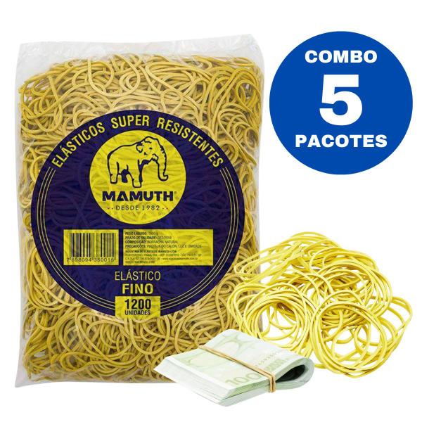 Imagem de Kit 5 Elástico De Dinheiro Liga Liguinha Amarela 1KG cada