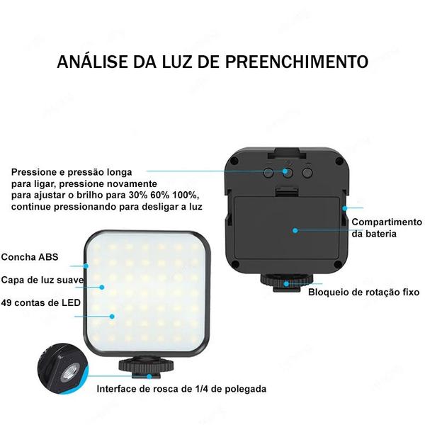 Imagem de Kit 5 em 1 Tripe Estabilizador de Mão Gimbal Microfone Controle Celular Gravação De Vídeo