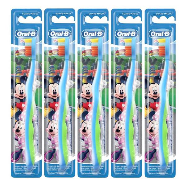 Imagem de Kit 5 Escova Dental Infantil Oral-b Stages Mickey