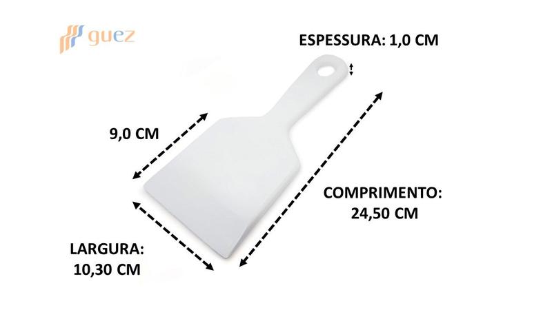 Imagem de Kit 5 Espátulas gourmet larga plástico PP 24,5 cm pá cozinha raspador confeitaria