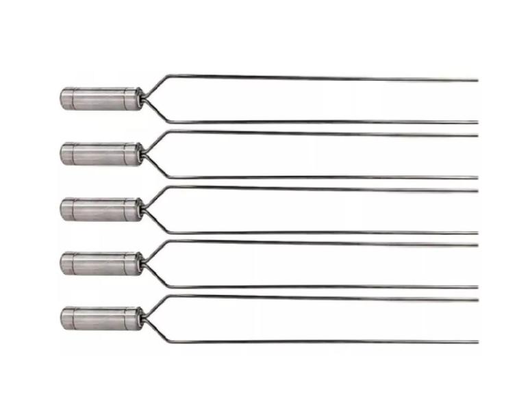 Kit 5 Espeto Duplo 50cm Lãmina Em Inox - Lider Grill Imagem de Kit 5 Espeto Duplo 50cm Lãmina Em Inox