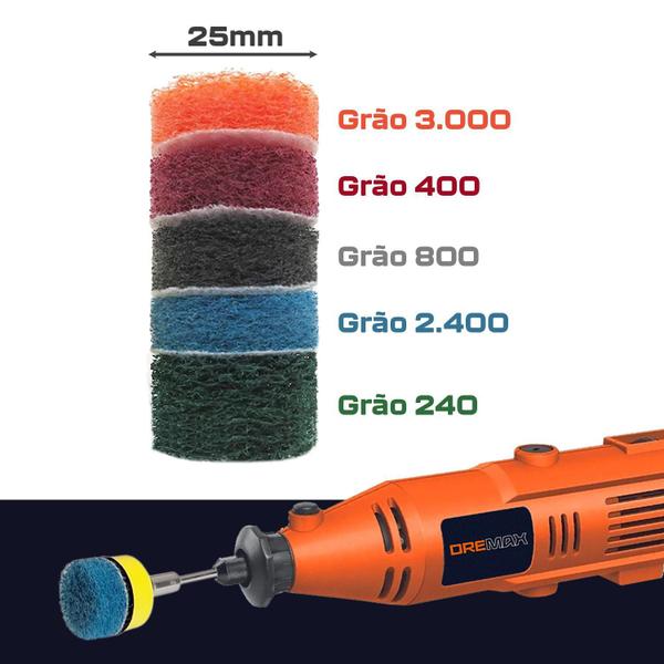 Imagem de Kit 5 Esponjas De Lixa 25Mm Base Aderente Micro Retíficas