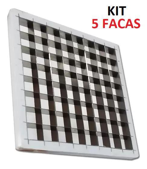 Imagem de Kit 5 Faca Picador Fatiador Cortador De Legumes 10mm Aço