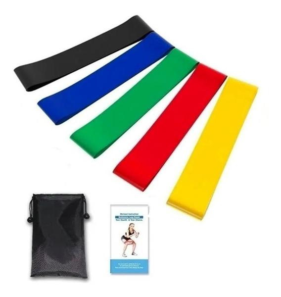 Kit 5 Faixas Elástica Mini Band Elástico Musculação - Getit Well Imagem de Kit 5 Faixas Elástica Mini Band Elástico Musculação