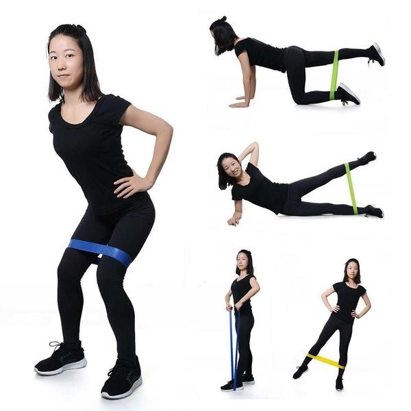 Imagem de Kit 5 Faixas Elasticas Mini Band Exercicio Extensor Academia