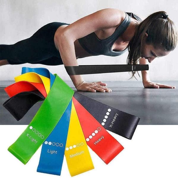 Imagem de Kit 5 Faixas Elasticas Para Exercicios Em Casa