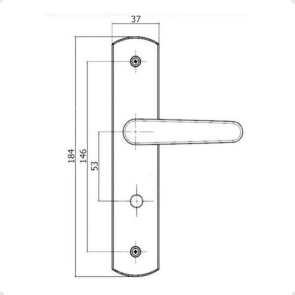 Imagem de Kit 5 Fechaduras Banheiro Ipanema (40x53) Reta Soprano