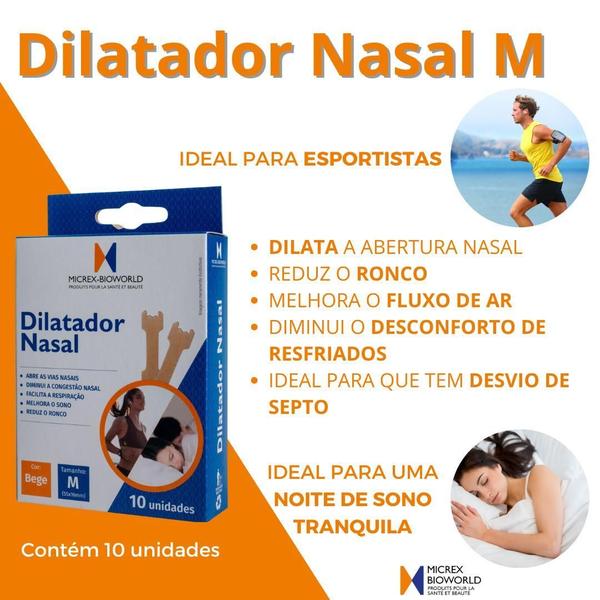 Imagem de Kit 5 Fita Dilatador Nasal Tamanho M 10 Unidades