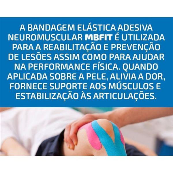 Imagem de Kit 5 fita kinesio bandagem elastica adesiva funcional tape fisioterapia esportes atadura flexivel