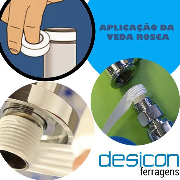 Imagem de Kit 5 Fita Veda Rosca Multifita 12mmX25m