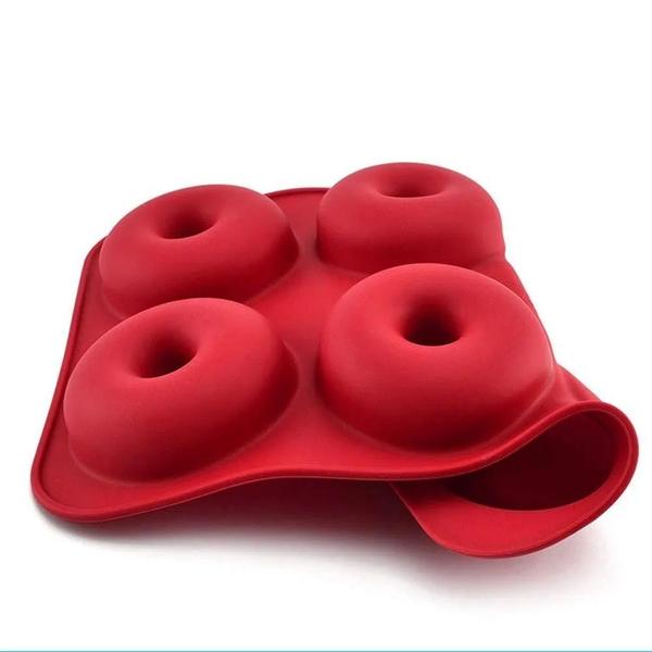 Imagem de Kit 5 Forma de Donuts e Rosquinhas Doces Silicone Antiaderente para Cozinha Multiuso Colorida