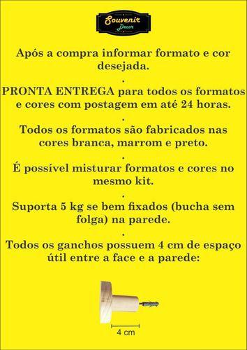Kit 5 Ganchos De Parede MDF laminado Bola - Souvenir Decor Imagem de Kit 5 Ganchos De Parede MDF laminado Bola