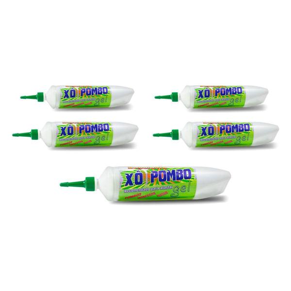 Imagem de Kit 5 Gel Repelente Xô Pombo Morcegos Pardais Quimiagri 250g