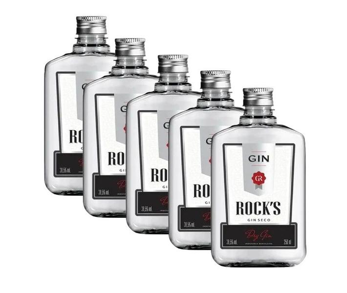 Imagem de Kit 5 GIN ROCKS GARRAFA PLÁSTICA POCKET 200ML