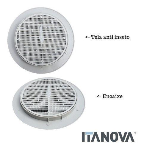 Imagem de Kit 5 Grades De Ventilação Plástica 100mm  Branca Exaustor