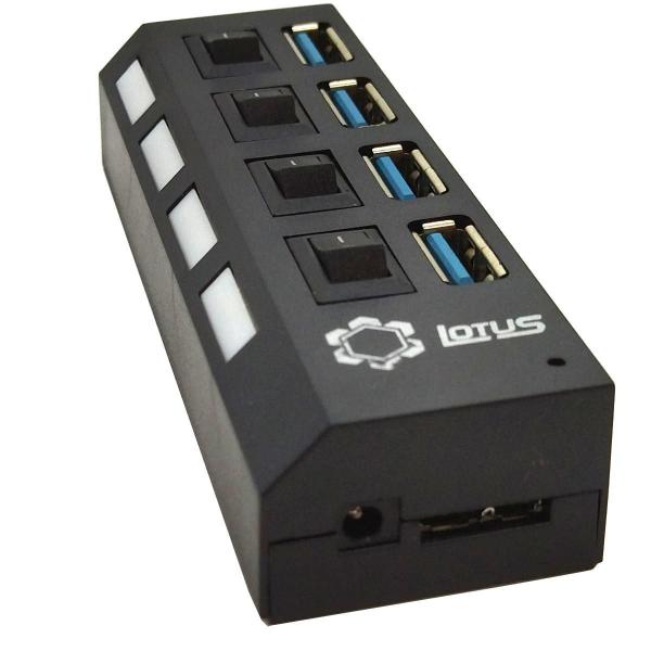 Imagem de Kit 5 Hub Cabo Usb 3.0 Extensão 4 Portas Lotus Lt-1538