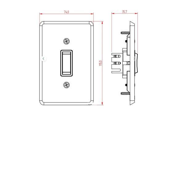 Kit 5 Interruptor 1 Tecla Simples 10A Cinza - Radial Imagem de Kit 5 Interruptor 1 Tecla Simples 10A Cinza