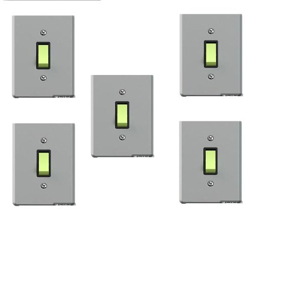Kit 5 Interruptor 1 Tecla Simples 10A Cinza - Radial Imagem de Kit 5 Interruptor 1 Tecla Simples 10A Cinza