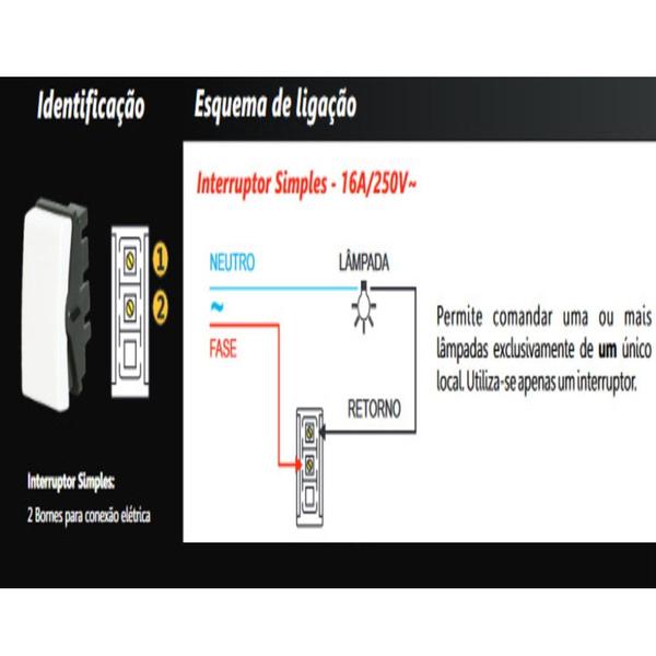 Imagem de KIt 5 Interruptor Módulo Simples Evidence Modulare Blanc +