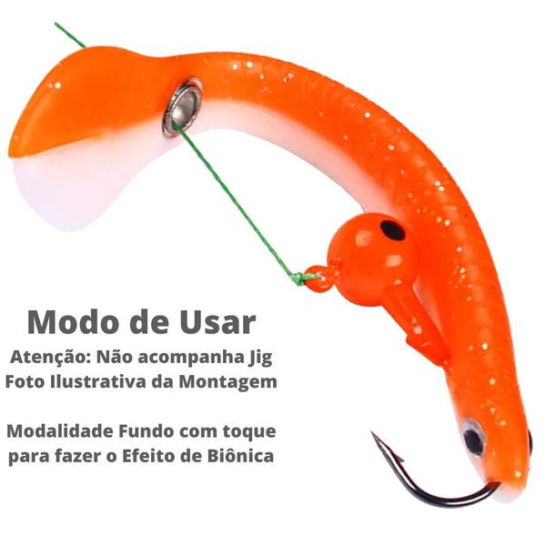 Imagem de Kit 5 Iscas Artificiais Bionic Soft Bait Shad 10cm 6 Gr