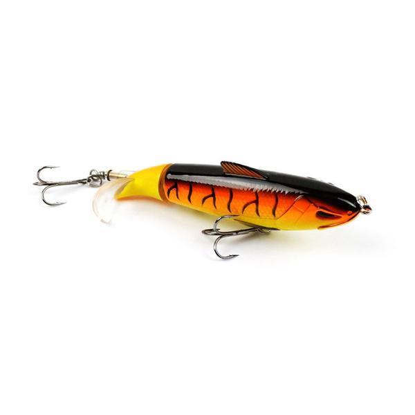 Imagem de KIT 5 Iscas Artificiais para pesca com Hélice Popper 9cm 17g + Estojo