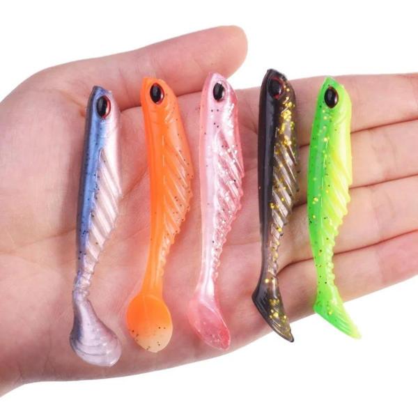 Imagem de Kit 5 Iscas Artificial soft para tucunaré badejo robalo