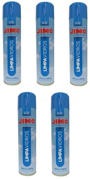 Imagem de Kit 5 Jimo Limpa Vidros 400ml Limpeza Profissional 