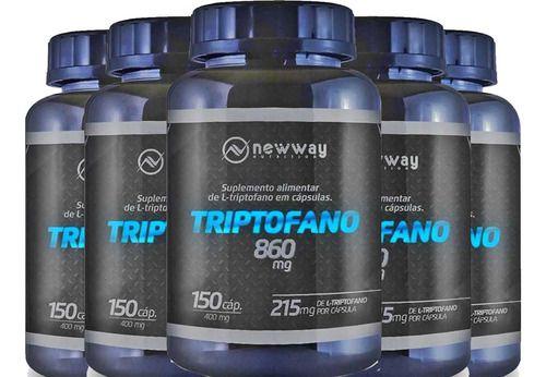 Imagem de Kit 5 L-Triptofano 150 Capsulas 860mg