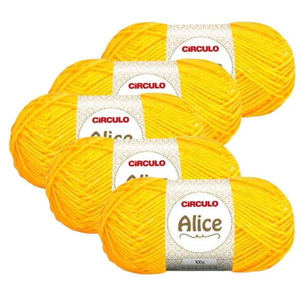 Imagem de Kit 5 Lã Fio Linha Alice Circulo - 200m/100g