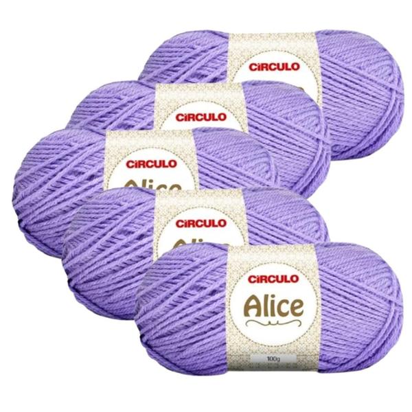 Imagem de Kit 5 Lã Fio Linha Alice Circulo - 200m/100g