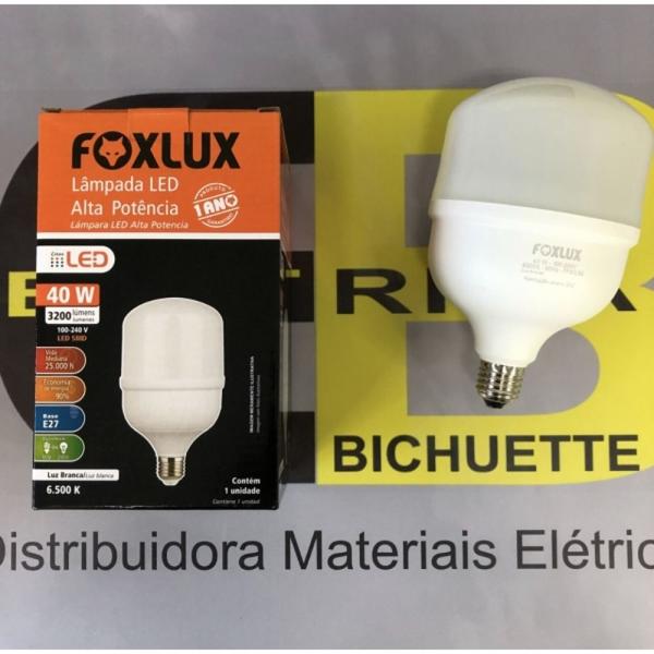 Kit 5 lampada 40w 6500k bivolt e27 alta potencia foxlux - FOXLUX LED Imagem de Kit 5 lampada 40w 6500k bivolt e27 alta potencia foxlux