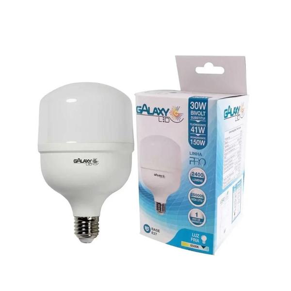 Imagem de Kit 5 Lâmpada Bivolt Bulbo Led E27 Luz Branco Frio 6500K 30W