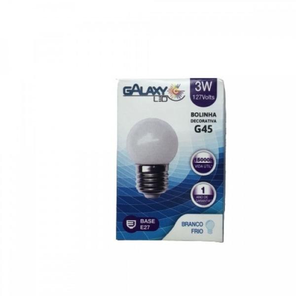 Imagem de Kit 5 lampada bolinha led g45 3w e27 127v 6000k branca galaxy