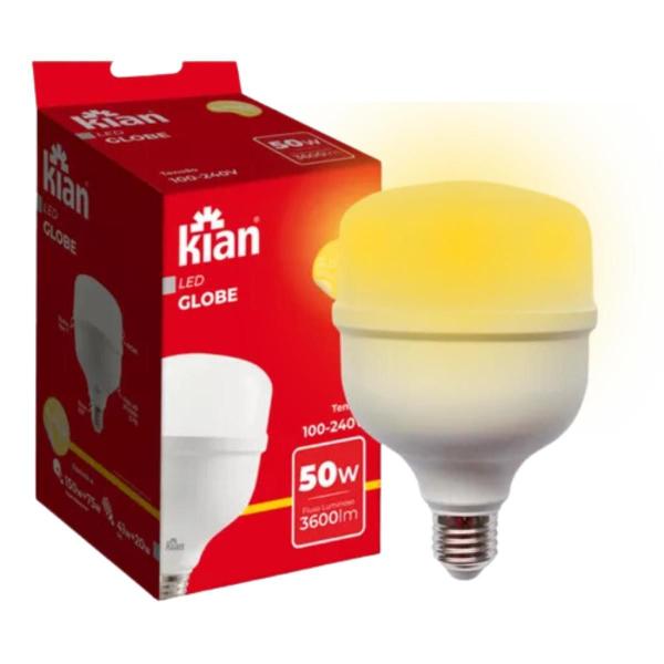 Imagem de Kit 5 Lampada LED 50w E27  3000k Iluminação externa AMARELA