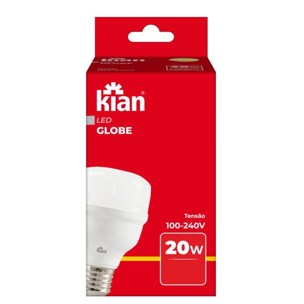 Kit 5 Lampada Led Bulbo 20W Branco Neutro 4000K Alta Potencia - KIAN Imagem de Kit 5 Lampada Led Bulbo 20W Branco Neutro 4000K Alta Potencia