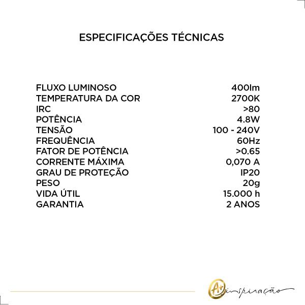 Kit 5 Lâmpada LED G45 Bolinha 4,8W - OPUS Imagem de Kit 5 Lâmpada LED G45 Bolinha 4,8W