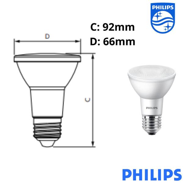 Imagem de Kit 5 Lampada Led Philips Par20 4,9w Branco Quente 2700K E27